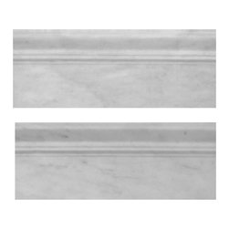 Carrara Marble Italian White Bianco Carrera 3/4" Baseboard Molding Honed - Home Decor