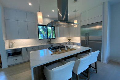 Central Texas White Modern Open Concept Kitchen Project