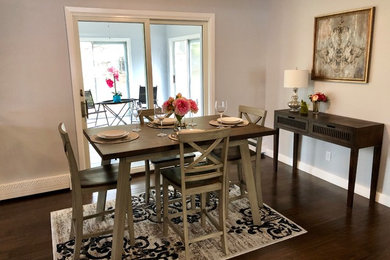 Example of a transitional dining room design in New York