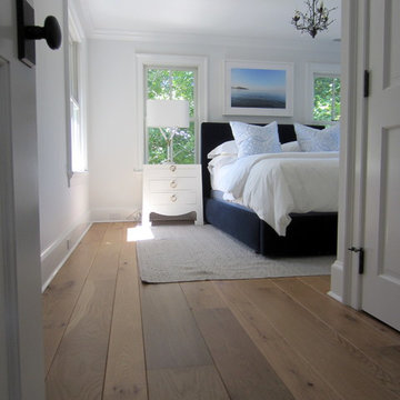 AMAGANSETT: WIDE PLANK CHARACTER WHITE OAK INSTALLED/FINISHED W BONA TRAFFIC HD