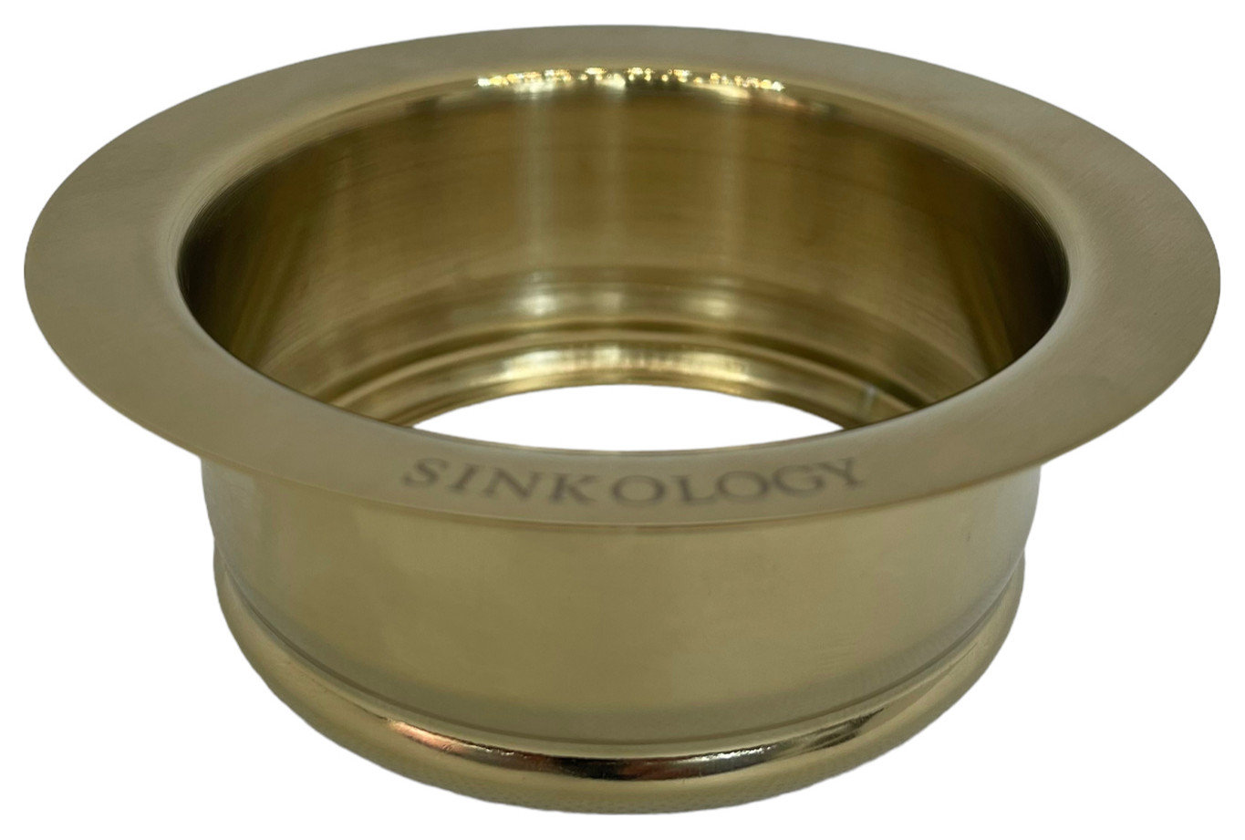 SinkSense Satin Gold 3.5" Disposal Flange Drain with Stopper