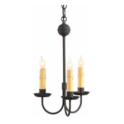 Wrought Iron Chandelier, Textured Black - Chandeliers