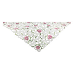 Xia Home Fashions - Dainty Rose 34"x34" Table Topper - Tablecloths