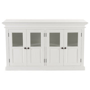 Classic White Halifax Buffet with 4 Glass Doors