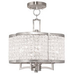 Livex Lighting - Grammercy Convertible Mini Chandelier, Brushed Nickel - Crystal strands strung in a decrotive shade design define this classically glamorous mini chandelier/semi flush mount in which the bulbs are completely shaded, allowing the light to shine through the K9 crystal for a warm, intimate lighting feel.