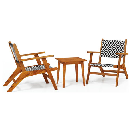 vidaXL Patio Bistro Set 3 Piece Outdoor Chair for Deck Yard Backyard Acacia Wood