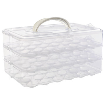 Egg Container for Refrigerator Large-Capacity Egg Holder With Lid and Handle