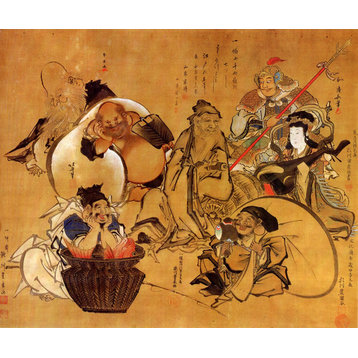 Seven Gods Of Fortune by Katsushika Hokusai, art print