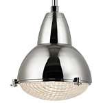 Hudson Valley Lighting - Belmont, One Light 20-inch Pendant, Polished Nickel Finish, Clear Glass - In the early twentieth century, the northern French city of Lille was among the first to illuminate its streets using newly engineered convex lenses. Our Belmont pendant translates these storied vintage lamps into stylish domestic settings. We join the polished prismatic glass to a sturdy metal body with custom knobbed fasteners, creating the pendant's memorable gourd figure that has endured for over 100 years.