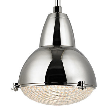 Belmont, One Light 20-inch Pendant, Polished Nickel Finish, Clear Glass