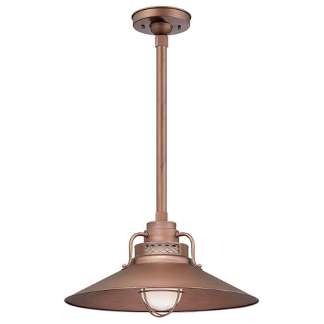 1-Light 18" Copper RLM Railroad Shade