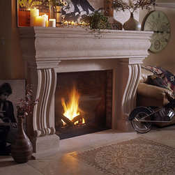 Claire Stone Fireplace Mantel - Indoor Fireplaces