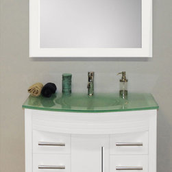 Contemporary 36 inch White Single Sink Bathroom Vanity Set - Bathroom Vanities And Sink Consoles