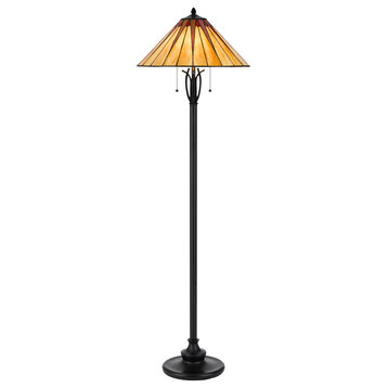3105 Tiffany 2 Light Floor Lamp, Dark Bronze
