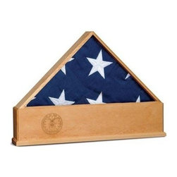 Oak US Flag Display Case with Engraved US Air Force Emblem - Products