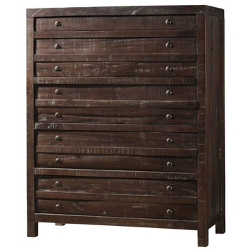 Crafters and Weavers Emery Rustic 5 Drawer Highboy Dresser