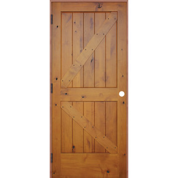 Interior 2 Panel V-Groove Reversible Handing Pre-hung Door Kit, 30x80