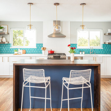Small Diamond Blue Kitchen Tiles
