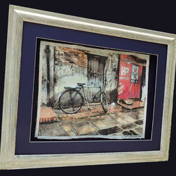 Bicycle in Patan Nepal - Mixed Media Art