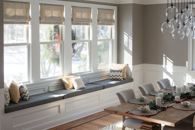 Transitional dining room photo in New York