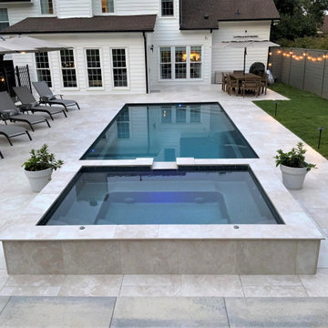 Fiberglass Pool and Spa in a Brentwood, TN's Backyard Get-A-Way!