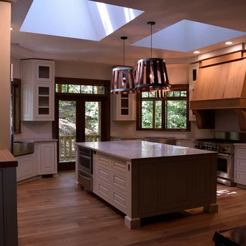 Taj Mahal Leathered Quartzite Kitchen