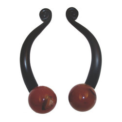 Myterra Gemstone Hardware - Gemstone 4" Cabinet Pull, Carnelian Sphere - Cabinet And Drawer Handle Pulls