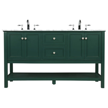 Elegant Decor VF27060DGN 60" Double Bathroom Vanity, Green