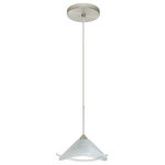 Besa Lighting - Besa Lighting 1XT-181304-SN Hoppi - One Light Cord Pendant with Flat Canopy - The Hoppi features a wide cone-shaped glass, thatHoppi One Light Cord Bronze Marble/Clear  *UL Approved: YES Energy Star Qualified: n/a ADA Certified: n/a  *Number of Lights: Lamp: 1-*Wattage:50w GY6.35 Bi-pin bulb(s) *Bulb Included:Yes *Bulb Type:GY6.35 Bi-pin *Finish Type:Bronze