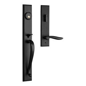 Zenia Solid Brass Entry Door Handle Set With Delta Lever