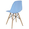 Light Blue Midcentury Modern Plastic Dining Chair, Set of 4