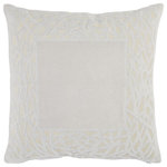 Jaipur Living - Jaipur Living Birch Trellis Throw Pillow, Gray/Cream, Polyester Fill - Sleek and soft details combine in effortless sophistication to form the transitional Mezza pillow collection. The Birch throw pillow boasts luxe, stone-washed cotton velvet with a detailed linear applique design. The silver gray and cream colorway complements any bedroom or living space decor.