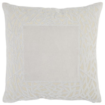 Jaipur Living Birch Trellis Throw Pillow, Gray/Cream, Polyester Fill