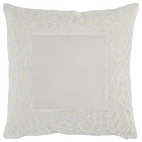 Jaipur Living Birch Trellis Throw Pillow, Gray/Cream, Polyester Fill