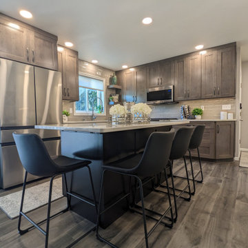 Stunning Kitchen Transformation Done in Ebony, White and Shale Colors