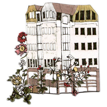 House with Flower Garden Magnet