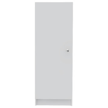 DEPOT E-SHOP Uluru Kitchen Pantry, Single Door Cabinet,4 Interior Shelves, White