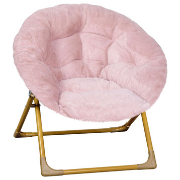 Blush Kids Fur Moon Chair