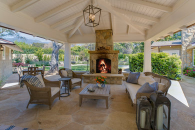 Beach style home design photo in Santa Barbara