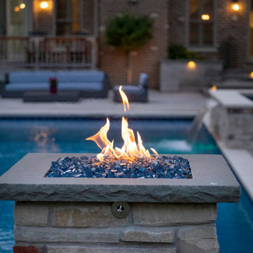 Prospect Heights Outdoor Living Project with Swimming Pool and Hot Tub