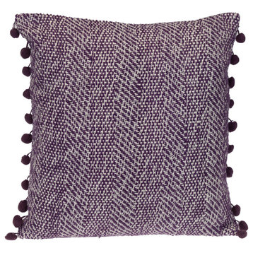 Parkland Collection Transitional Woven Purple Square 18" x 18" Pillow