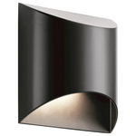 Kichler - Kichler Wesley Outdoor LED Wall-Light 49278BKLED, Black - Wesley 1 Light LED Outdoor Wall Light mirrors the lines and shapes found on your contemporary home. The half-moon silhouette at top and bottom is lined with etched glass to shed brilliant light. To finish this sleek look our Wall Light is finished with Architectural Black.