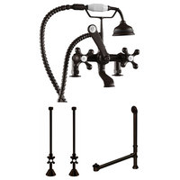 Complete Package for Deck Mount Claw Foot Tub 2" Deck Risers BRZ