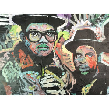 Canvas Painting Run DMC Hip Hop Rap Music Painting 18"x24" by Matt Pecson
