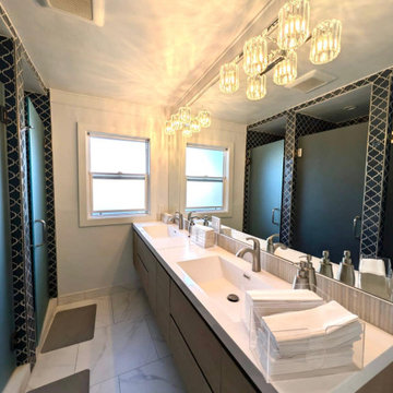 Modern Bathroom Remodel with Triple Shower Design