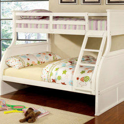 CANOVA KIDS WHITE WOOD TWIN FULL BUNK BED - Kids Furniture