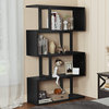 Modern 5-Tier Bookshelf, S-Shaped for Living Room Home Office, Black