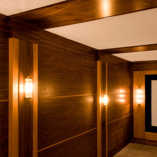 Example of a trendy home theater design in Ottawa