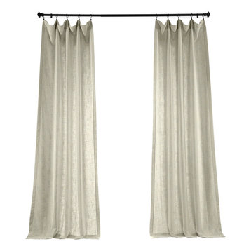 Malted Cream Heavy Faux Linen Curtain Single Panel, 50Wx96L