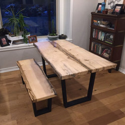 Slab Dining Table and Bench - Dining Sets